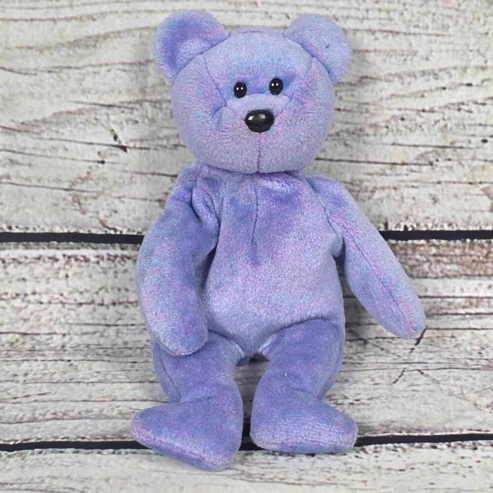 TY Beanie Baby Clubby II Purple Bear Plush 1999